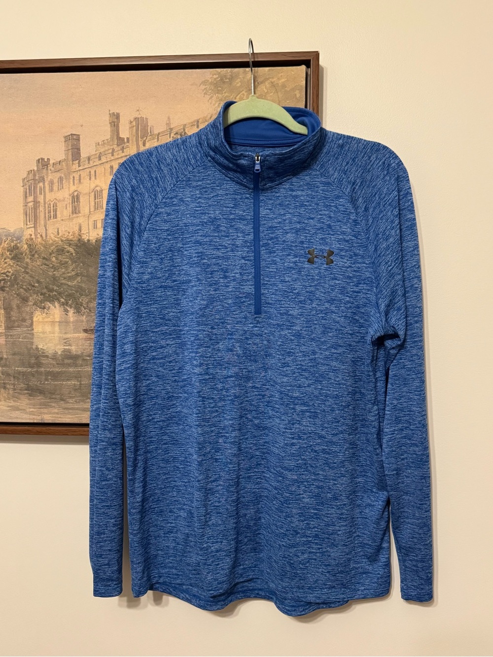 Under Armour Blue Heather Quarter-Zip Performance Pullover